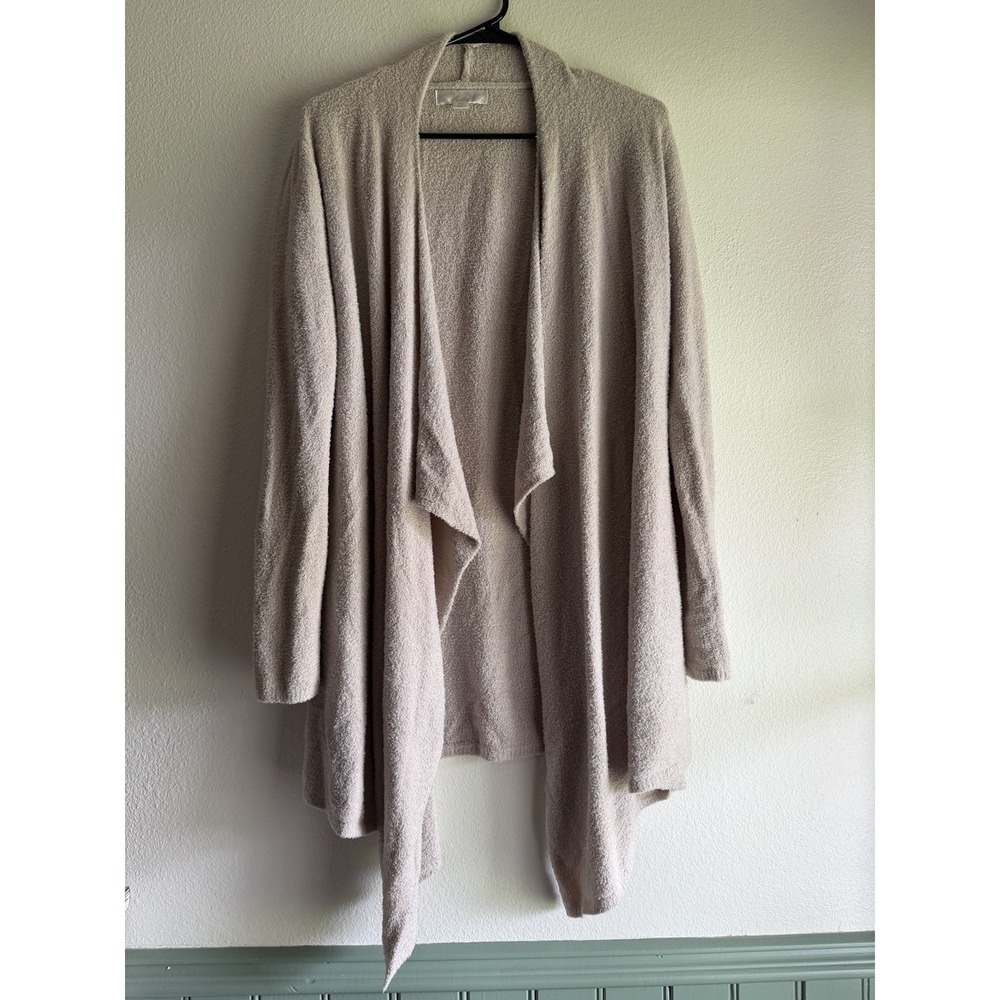 Barefoot‎ Dreams Bamboo Chic Drape Cardigan Brown Tan Cream S/M
